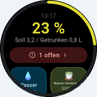 TrinkTakt auf der Smartwatch: Tagesfortschritt